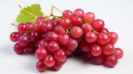 Fototapeta premium Bunch of red grapes on a plain white backdrop