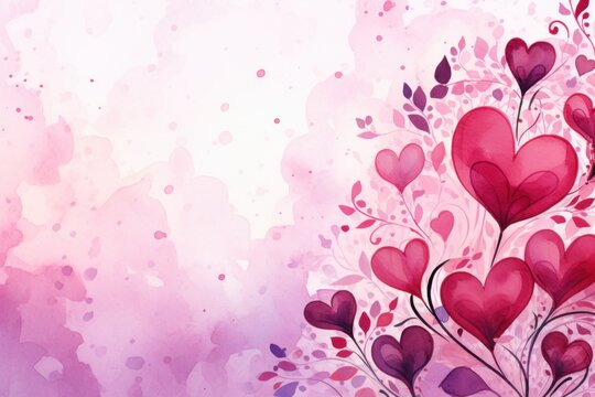 Watercolor Valentine's background