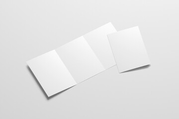 Trifold Brochure Mockup 3d Rendering