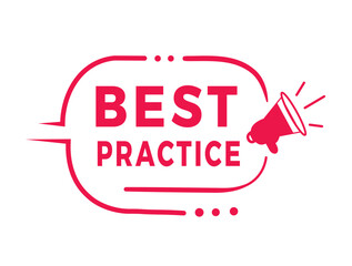 Best practice banner sale. Badge Design for advertising or announcement. Modern vector template.
