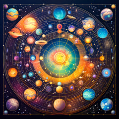 super cool abstract space background generated by AI 