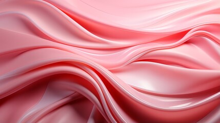 Fototapeta premium A delicate peach and pink fabric cascades in graceful waves, evoking a sense of elegance and femininity