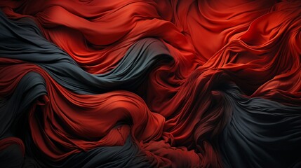 An evocative and dynamic abstract painting, awash in vibrant red and black hues, captures the essence of artistic expression and captures the viewer's attention with its striking use of color