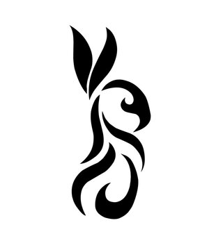 illustration vector graphic of tribal art tattoo symbols rabbit