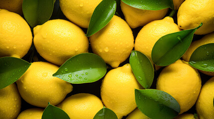 fresh lemon harvest background generated by ai

