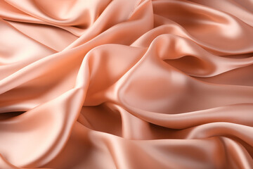 Silk or Satin fabric peach colour.	