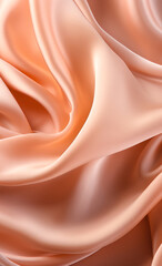 Silk or satin fabric in Peach Fuzz trend color 2024.