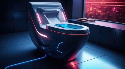 Futuristic smart toilet - obrazy, fototapety, plakaty