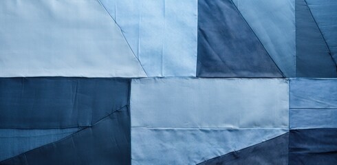  a close up of a piece of cloth with blue and black squares in the center of the fabric, with a white background. - obrazy, fototapety, plakaty