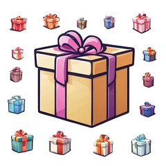 Gift Cartoon PNG Format With Transparent Background