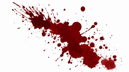 Blood splashes. Smudges and splashes of red liquid on a white background. Red ink splatters and drips.