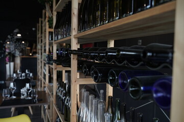 bouteilles de vin entreprosées