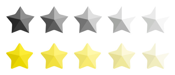 Five stars flat icon design with different expressions, customer review concept on web