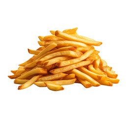 Pile of French fries isolated on transparent background PNG