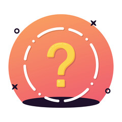 Flat style icon of query, question mark, ready for premium use - obrazy, fototapety, plakaty