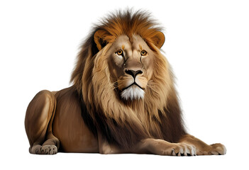 lion isolated on transparent background - obrazy, fototapety, plakaty