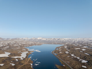 melting glacier, iceland.aerial perspective