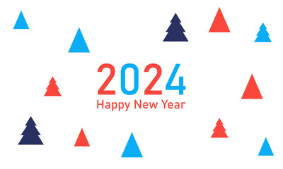 Colorful 2024 New Year background and text Happy New Year design template. Merry Christmas and greeting cards, posters, holiday covers. Design templates with typography