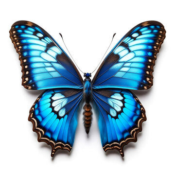 a bright colored butterfly on a white background. artificial intelligence generator, AI, neural network image. background for the design.