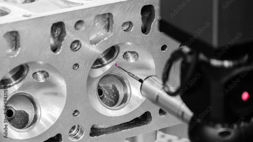 Poster quality control on milling cnc machine, coordinate measuring machine, quality control machine. cylin