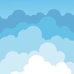 Cloudy with blue sky landscape vector background illustration.
