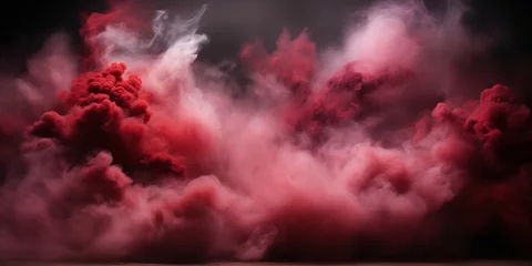 Foto op Canvas Red abstract background. Smoke effects. Copy space. Mockup. Wallpaper banner design. © elenabdesign
