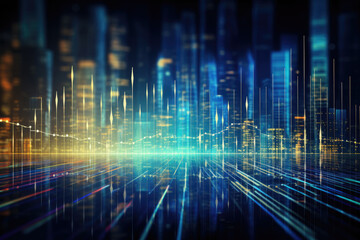 Fototapeta premium Financial stock market graph on technology abstract background Ai generated