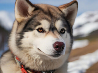 Obraz premium Portrait of a Siberian Husky sled dog