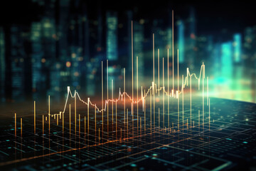 Financial stock market graph on technology abstract background Ai generated