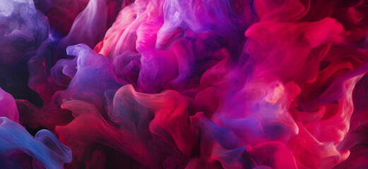 Elevate your creative projects with a captivating ombre of mesmerizing colors – from dark blue to violet, purple, magenta, pink, brown, and red – designed on a breathtaking abstract background. - obrazy, fototapety, plakaty