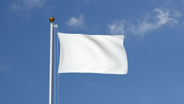 White flag flying on a flagpole