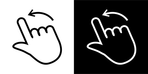 Obraz premium Hand gestures Icon. Black icon. Black line logo. Gestures
