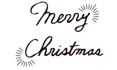 メリークリスマス 手描き　文字　筆記体　英語　Merry Christmas	