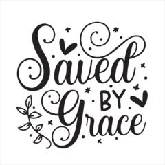 Outdoor kussens saved by grace logo inspirational positive quotes, motivational, typography, lettering design © Dawson