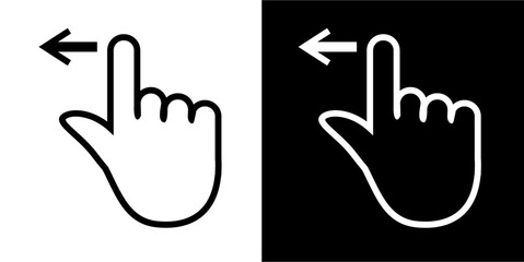 Hand gestures Icon. Black icon. Black line logo. Gestures