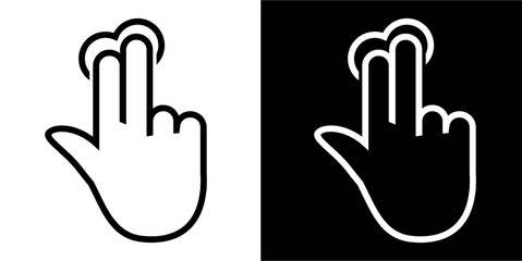 Tap, hand gestures Icon. Black icon. Black line logo. Gestures