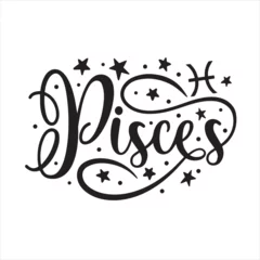 Deurstickers pisces logo inspirational positive quotes, motivational, typography, lettering design © Dawson