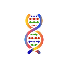 genetic element or colored icon, dna sign isolated background 