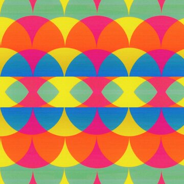 Fiesta, Mexican style decorative abstract illustration, geometric and colourful pattern with texture, original art. Made with photoshop, NOT AI 