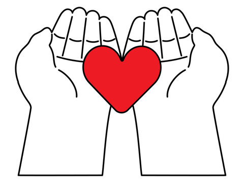 recommend clip art: 手のひらの中にあるハート