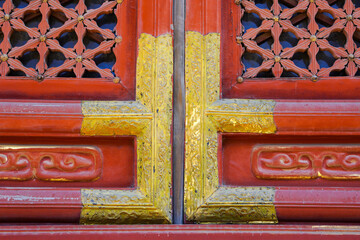 Wooden window lattice of Dacheng Hall of Beijing Temple of Confucius