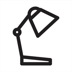 Desk lamp line and solid icon , outline style icon for web site or mobile app, illuminate and equipment , table lamp vector icon, simple vector illustration, vector graphics with editable strokes.