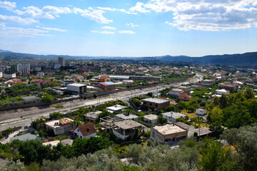 Elbasan city panorama albania