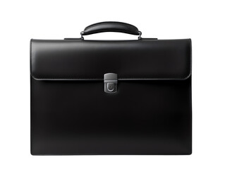 Sleek Black Briefcase, isolated on a transparent or white background