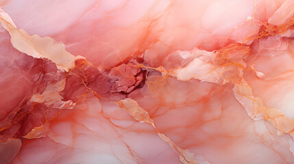 marble texture in pink and peach fuzz shades background, stone surface. the color of 2024.