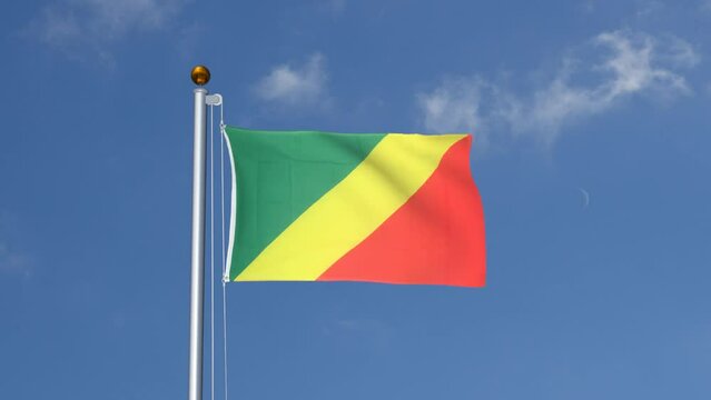 Congo flag flying on a flagpole