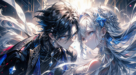 Anime Couple with boy and girl