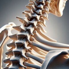 Human spine bones clear sharp 3d rendered illustration. Back spine pain concept. Ai generated