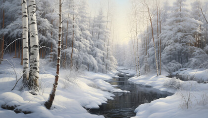 snow covered trees