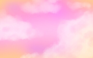 abstract watercolor pink orange color blur gradient sky with cloud